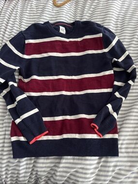 Boys Gap size XL 12 Navy Stripe Crewneck Sweater - Classic Casual